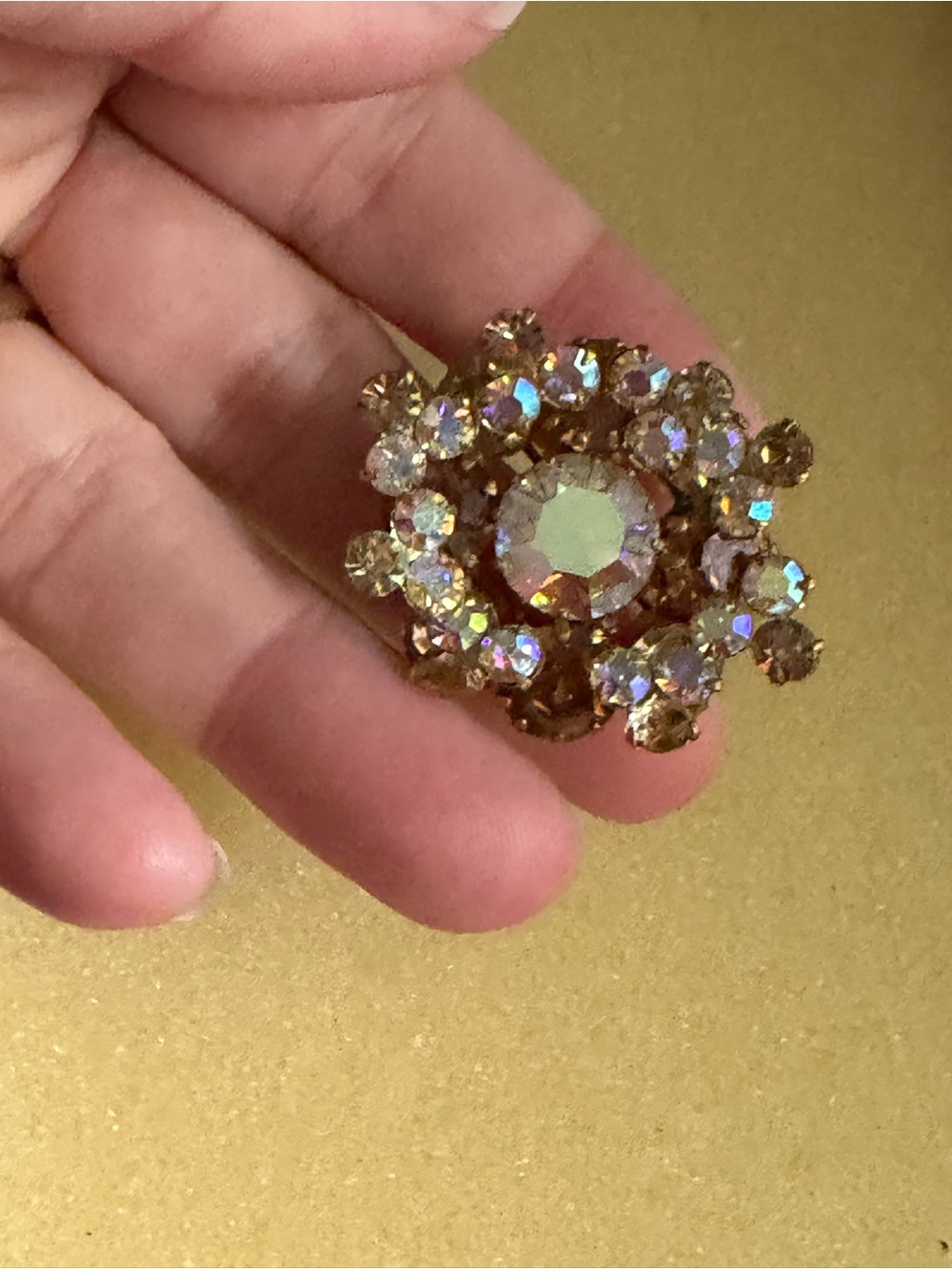 4/$100 TRIAD Sparkling Aurora Crystal Cluster Brooch - Pink